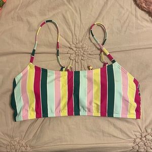 Colorful striped bikini top